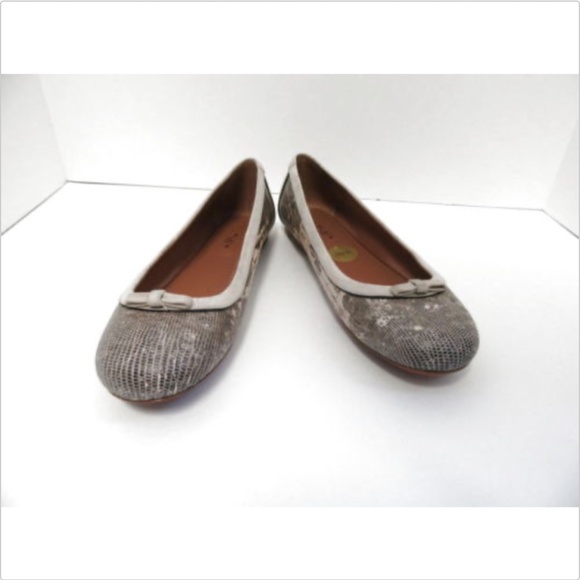 ALAIA TAN SUEDE AND SNAKESKIN BALLET FLATS SZ 38